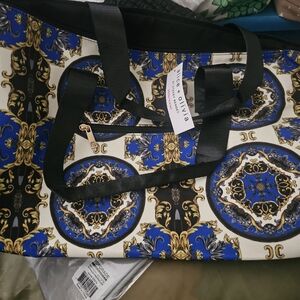 Alice + Olivia Blue and Black Baroque Tote